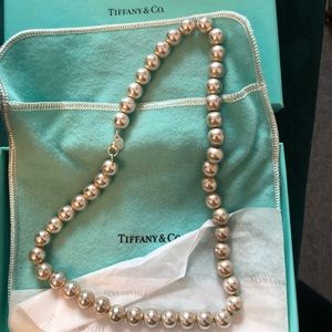 Tiffany and co silver beaded clavicle necklace